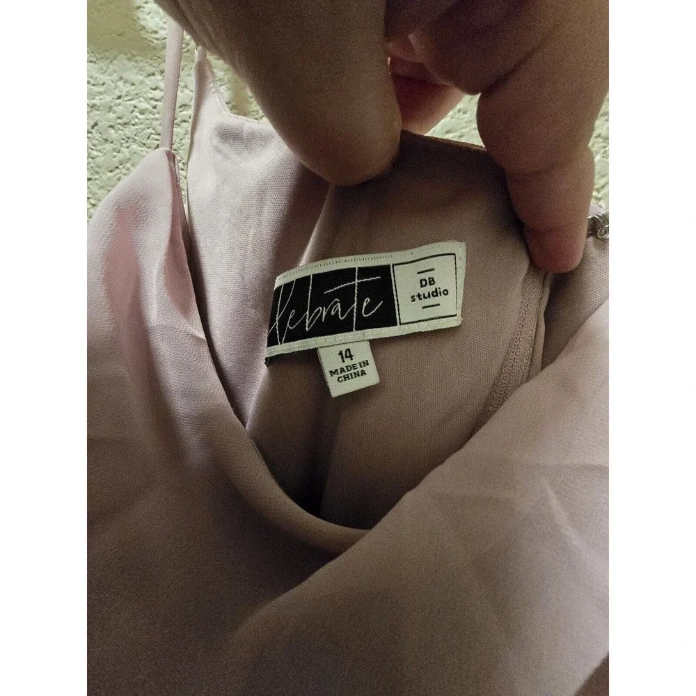 David's Bridal Celebrate DB Studio Chiffon Chianti Bridesmaids Dress SZ 14 - Picture 5 of 11